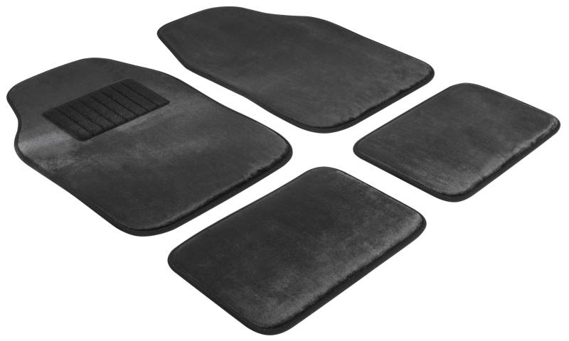 CarComfort WALSER Car Comfort Autoteppich 8mm Velours, Universal Fußmatten, Automatten-Set 4 teilig schwarz, Automatten Velours schwarz 29045 von Car Comfort