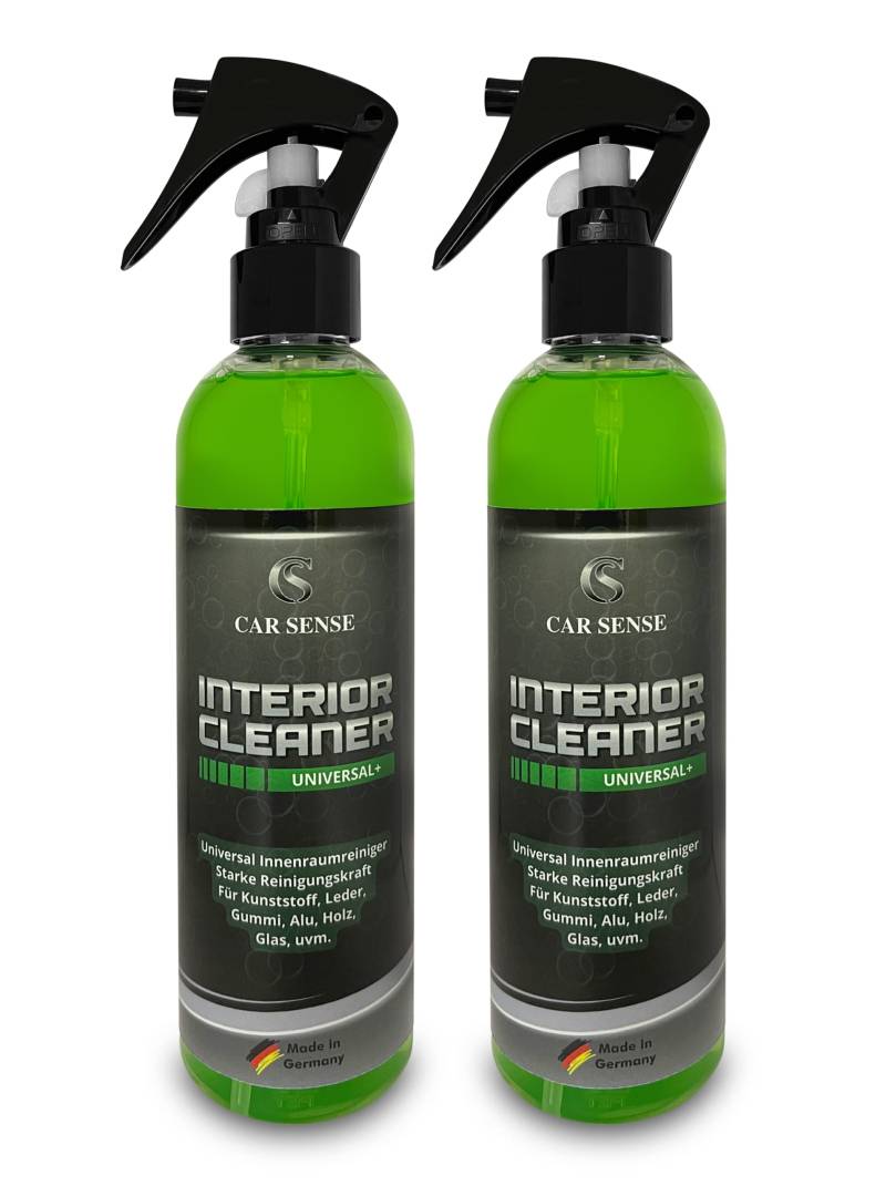 Car Sense Interior Cleaner Universal+ 0,25L (2x0,25L) Polsterreiniger I Autopflege Reinigung von Cockpit und Innenraum I Kunststoff, Leder, Kunstleder, Alu, Acryl, Holz UVM. geeignet von Car Sense