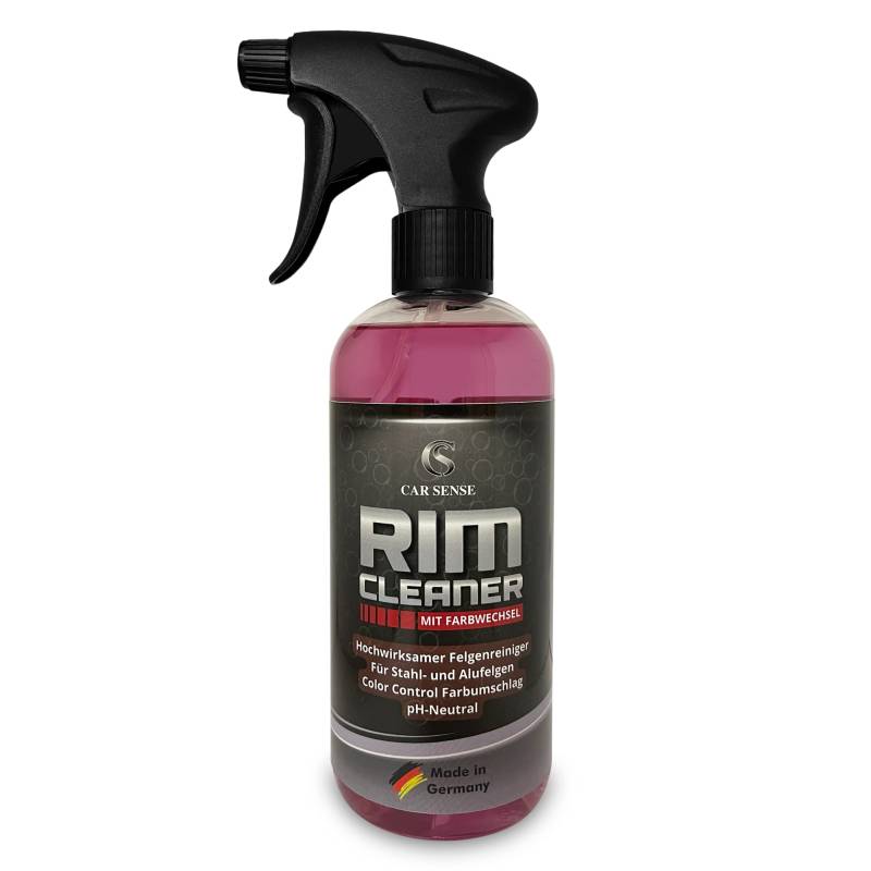 Car Sense Rim Cleaner 0,5L Felgenreiniger I Spezialentwicklung zur Felgen-Reinigung von Alufelgen & Stahlfelgen I Sommer-, und Winterreifen geeignet von Car Sense