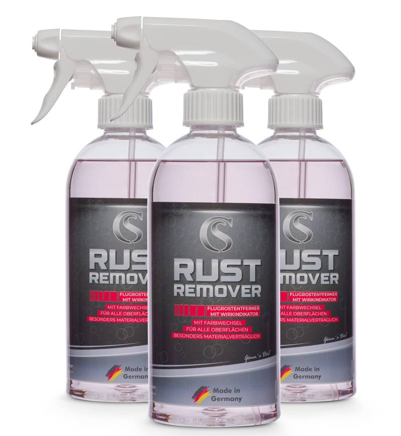 Car Sense Flugrostentferner 3x0,5L mit Wirkindikator I Effektive Autopflege für Rostfreies Finish auf Lack Chrom Stahl von Car Sense