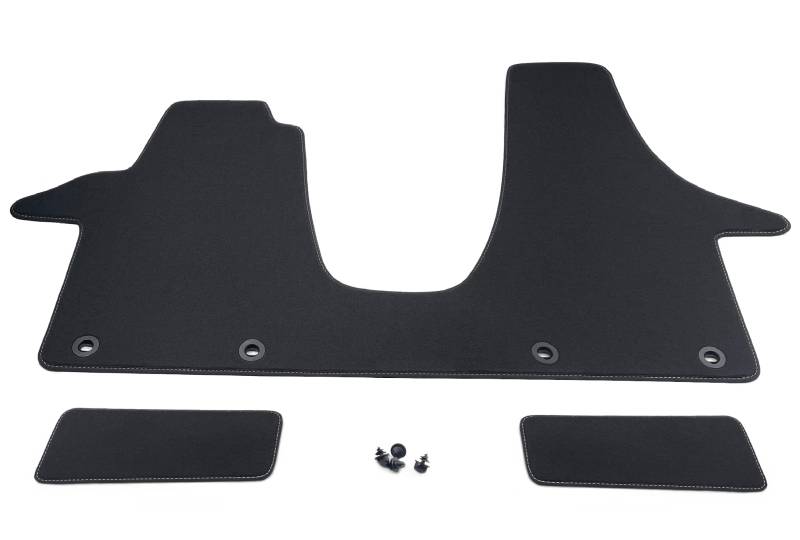 Carstyling Fußmatte passend für VW T5 2-3 Sitzer ANTHRAZIT Premium Velours Schaltgetriebe Nubuk-Band von Car Styling
