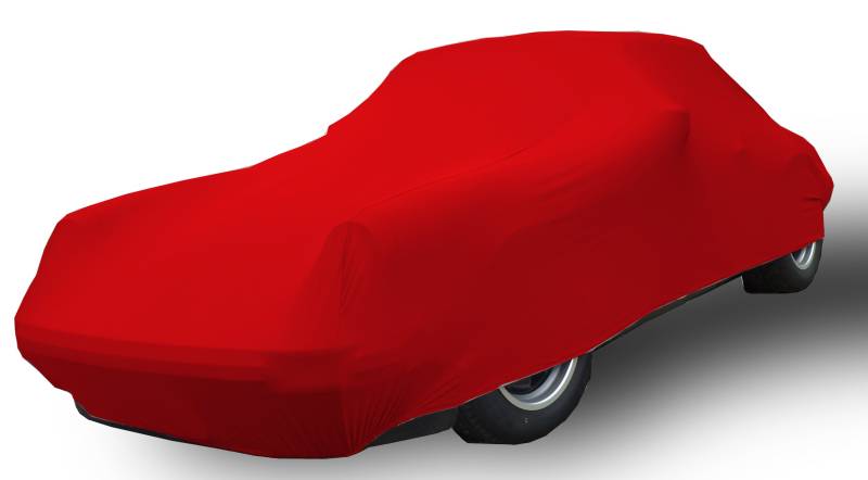 Car-e-Cover, Autoschutzdecke Perfect Stretch, elegant formanpassend, atmungsaktiv für den Innenbereich Farbe Rot von Car-e-Cover