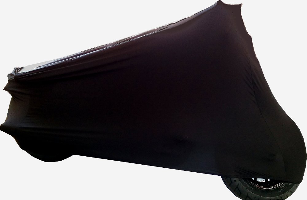Car-e-Cover Motorradplane Motorrad Abdeckung Abdeckplane Perfect Stretch, elegant formanpassend Innen, Farbe: Schwarz, Größe M-L von Car-e-Cover