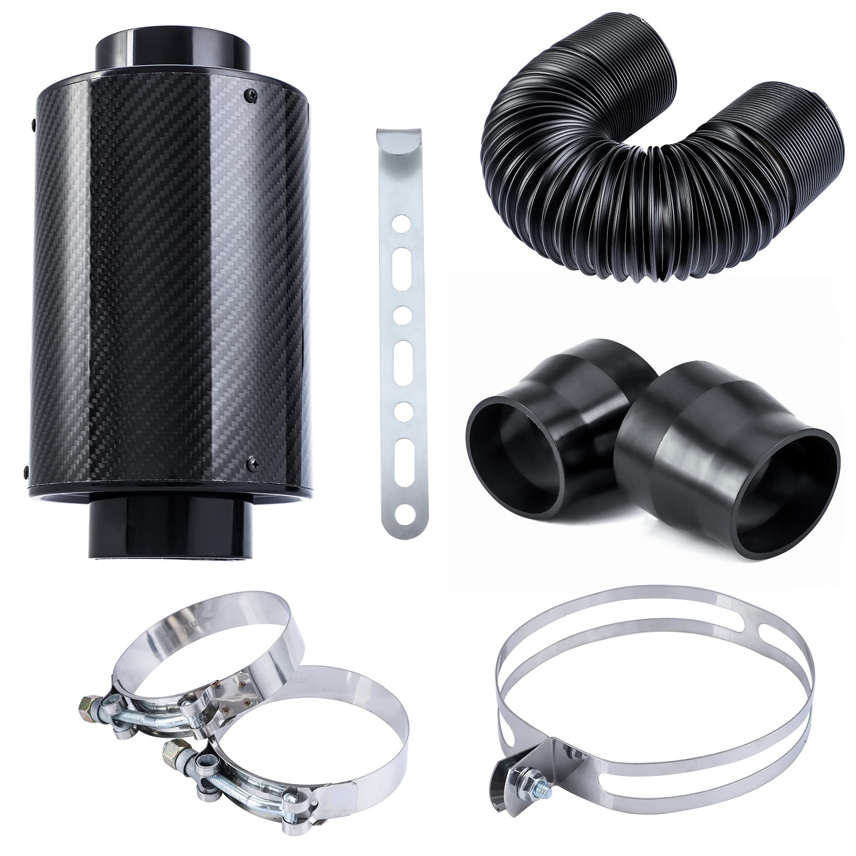 CarBole Sportluftfilter 76mm,Kalten Lufteinlass Kit,Autoluftfilter,mit Gummi-Luftfilteradapter und Klemmen und Halterung,Luftansaugleitung 225mm CarBole Sportluftfilter 76mm,Kalten Lufteinlass Kit,Autoluftfilter,mit Gummi-Luftfilteradapter und Klemmen und Halterung,Luftansaugleitung 225mm von CarBole