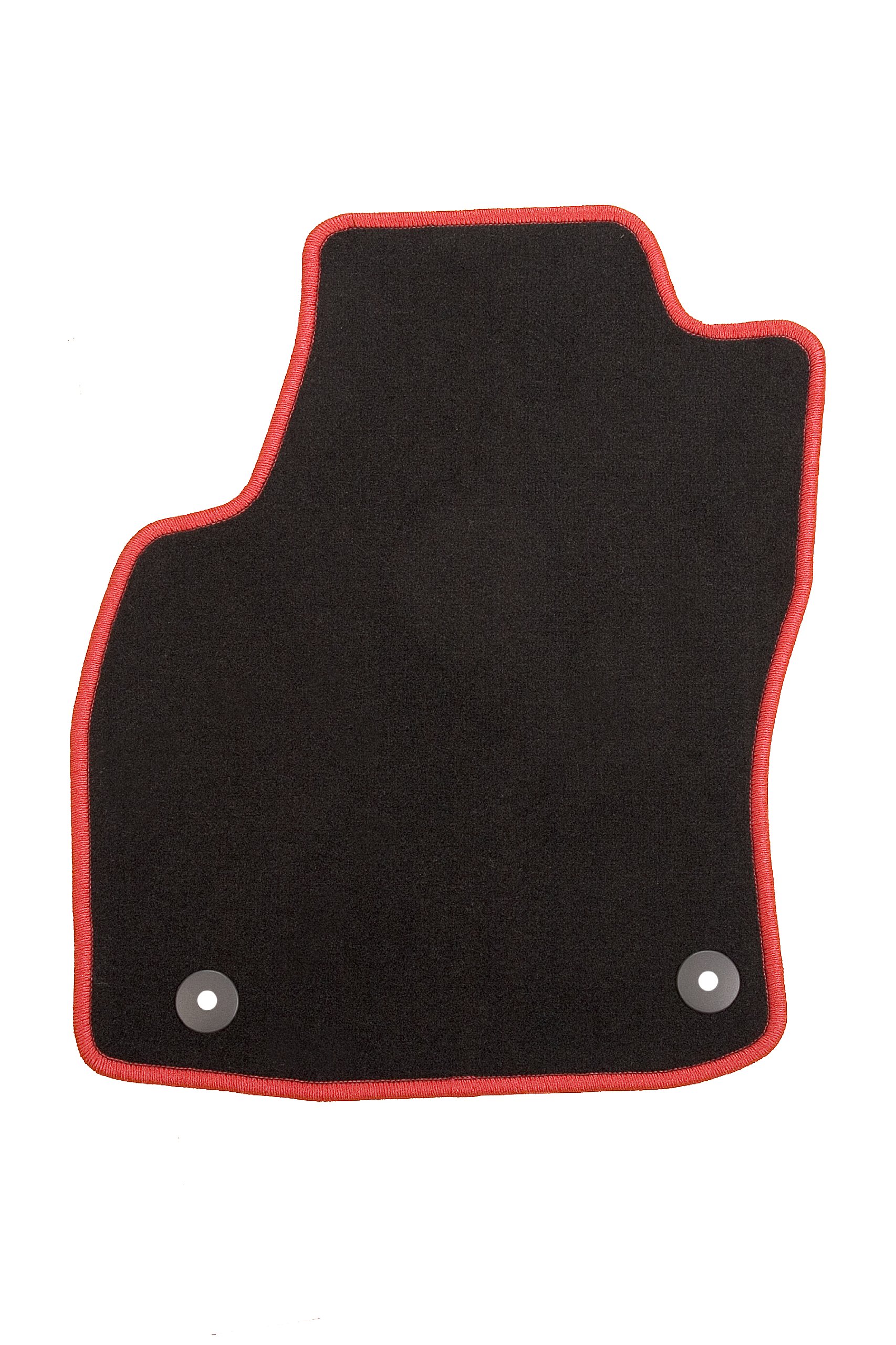 Racer Passform Auto FuÃŸmatte aus Velours mit roter Hochglanzkettelung und Mattenhaltern für 5er (F10) Lim.Allrad, Baujahr 03/2010-06/2013 von CarFashion