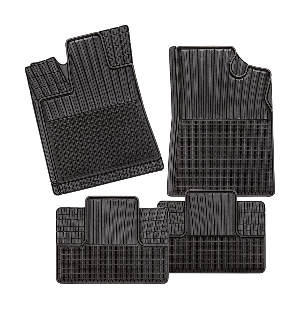 CarFashion 280539 Allwettermatte Monza AB1 | Matten Satz 4-Teilig | TPE Gummimatte Schwarz | Auto Fussmatten Set ohne Mattenhalter von CarFashion