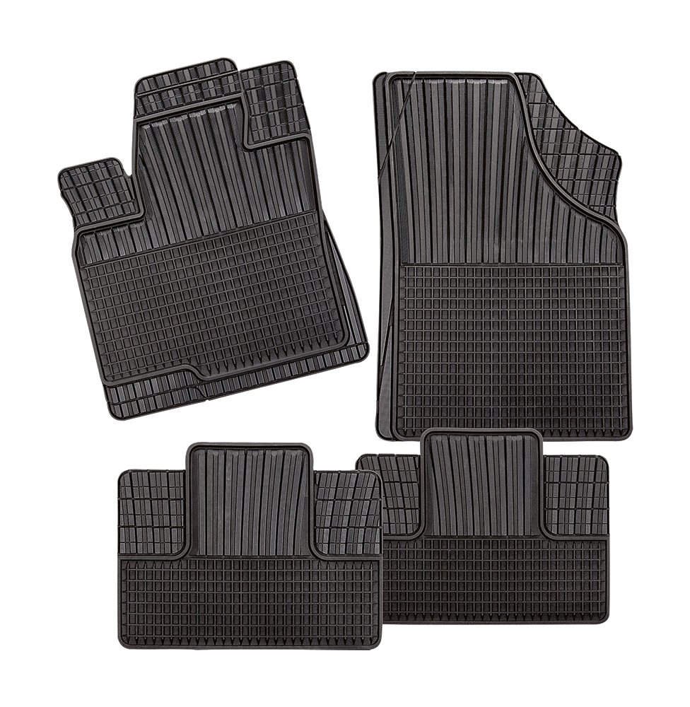 CarFashion 281209 Allwettermatte Monza CD2 | Matten Satz 4-Teilig | TPE Gummimatte Schwarz | Auto Fussmatten Set ohne Mattenhalter von CarFashion