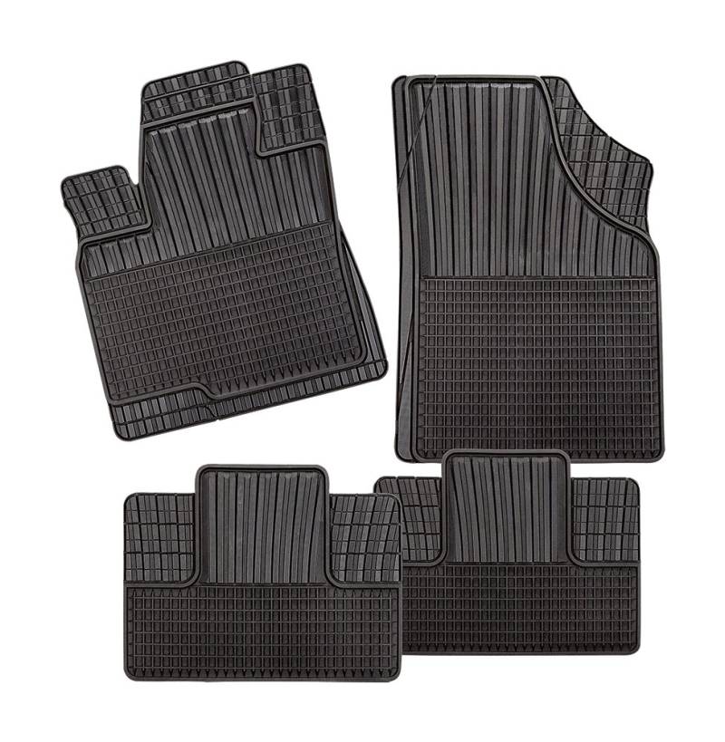 CarFashion 281285 Allwettermatte Monza CD2 | Matten Satz 4-Teilig | TPE Gummimatte Schwarz | Auto Fussmatten Set ohne Mattenhalter von CarFashion