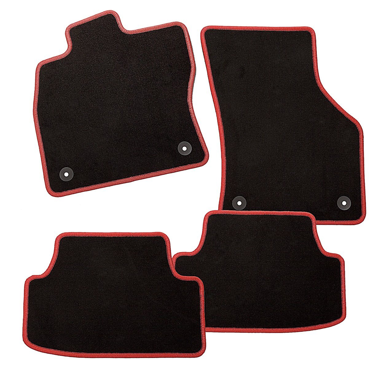 CarFashion 281873 Starlight , Passform Auto Fussmatten , Tuft-Velour Automatte , Polyamid Velours Fußmatte in Schwarz , Rote Hochglanz Kettelung , 4 Teiliges Auto Fußmatten Set mit Mattenhalter CarFashion 281873 Starlight , Passform Auto Fussmatten , Tuft-Velour Automatte , Polyamid Velours Fußmatte in Schwarz , Rote Hochglanz Kettelung , 4 Teiliges Auto Fußmatten Set mit Mattenhalter von CarFashion