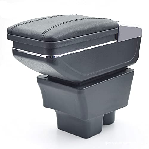 Armlehne Mittelarmlehne Gleiten Konsole Mittelkonsole Aufbewahrungsbox Schwarz Kompatibel mit Skoda Fabia II 2 2007-2014 von CarJoy