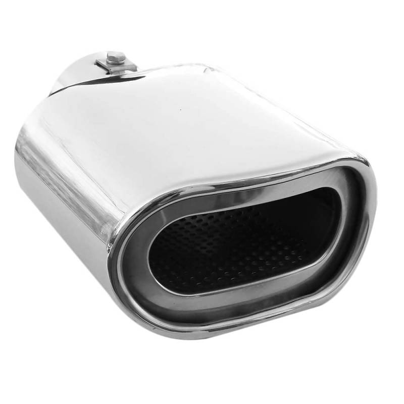 Universell Auspuffblende Oval Endrohr Edelstahl Auto Endrohrblenden Auspuffendrohr Auspuffrohr Tuning Schalldampf Blende Sport Rund Chrom Auspuffspitzen von CarJoy