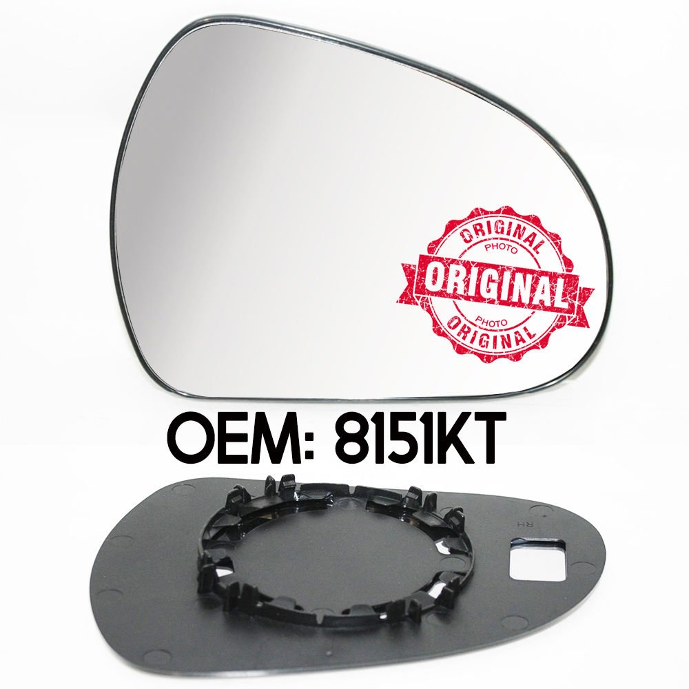 Rechts Seitenspiegelglas & Base Kompatibel Mit Peugeot OEM 8151KT von CarJoy