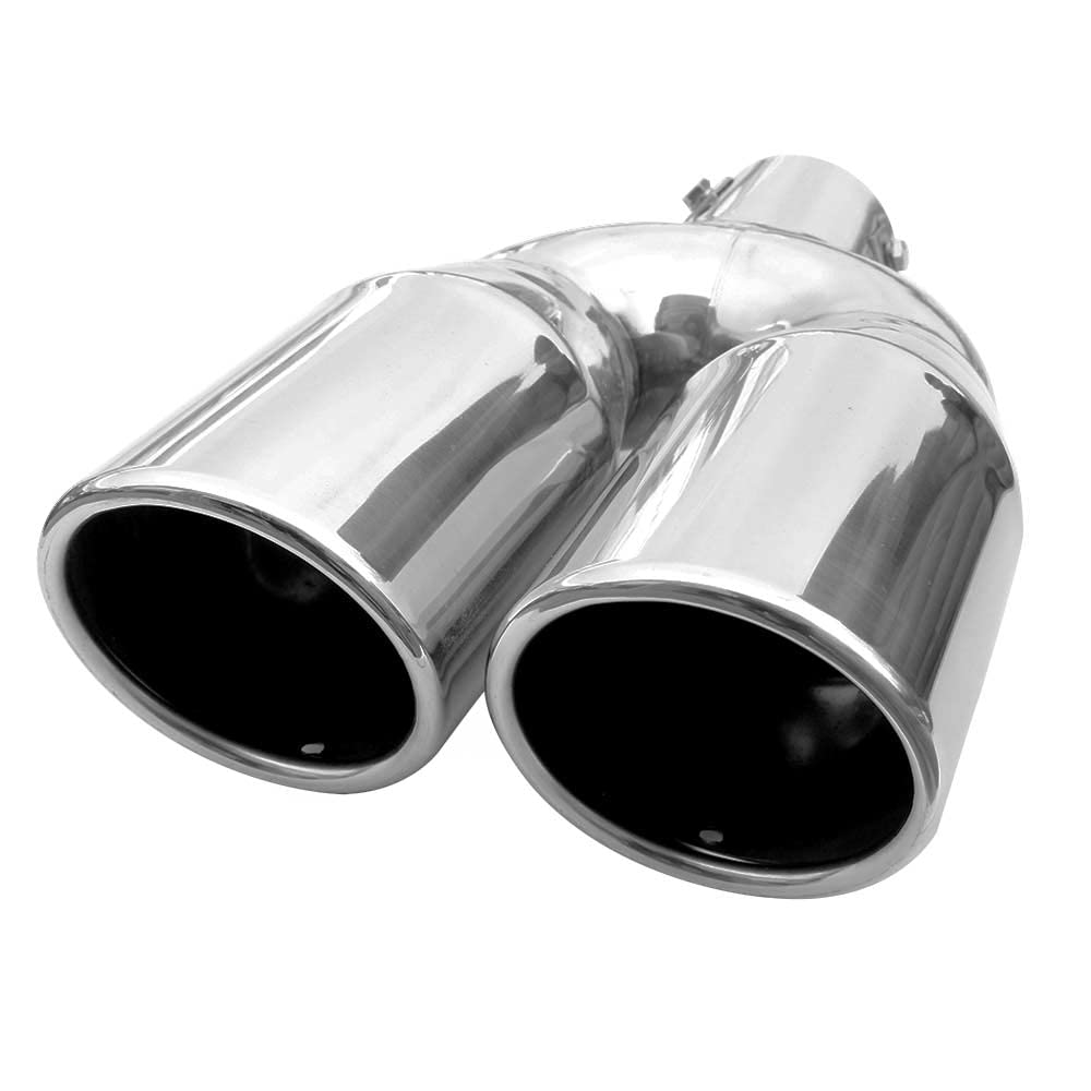 Universal Doppel Auspuffblende Auspuff Schalldampf Endrohr Endrohrblenden Blende Sport Sportauspuff Edelstahl Poliert Chrom bis 55mm Universal Doppel Auspuffblende Auspuff Schalldampf Endrohr Endrohrblenden Blende Sport Sportauspuff Edelstahl Poliert Chrom bis 55mm von CarJoy