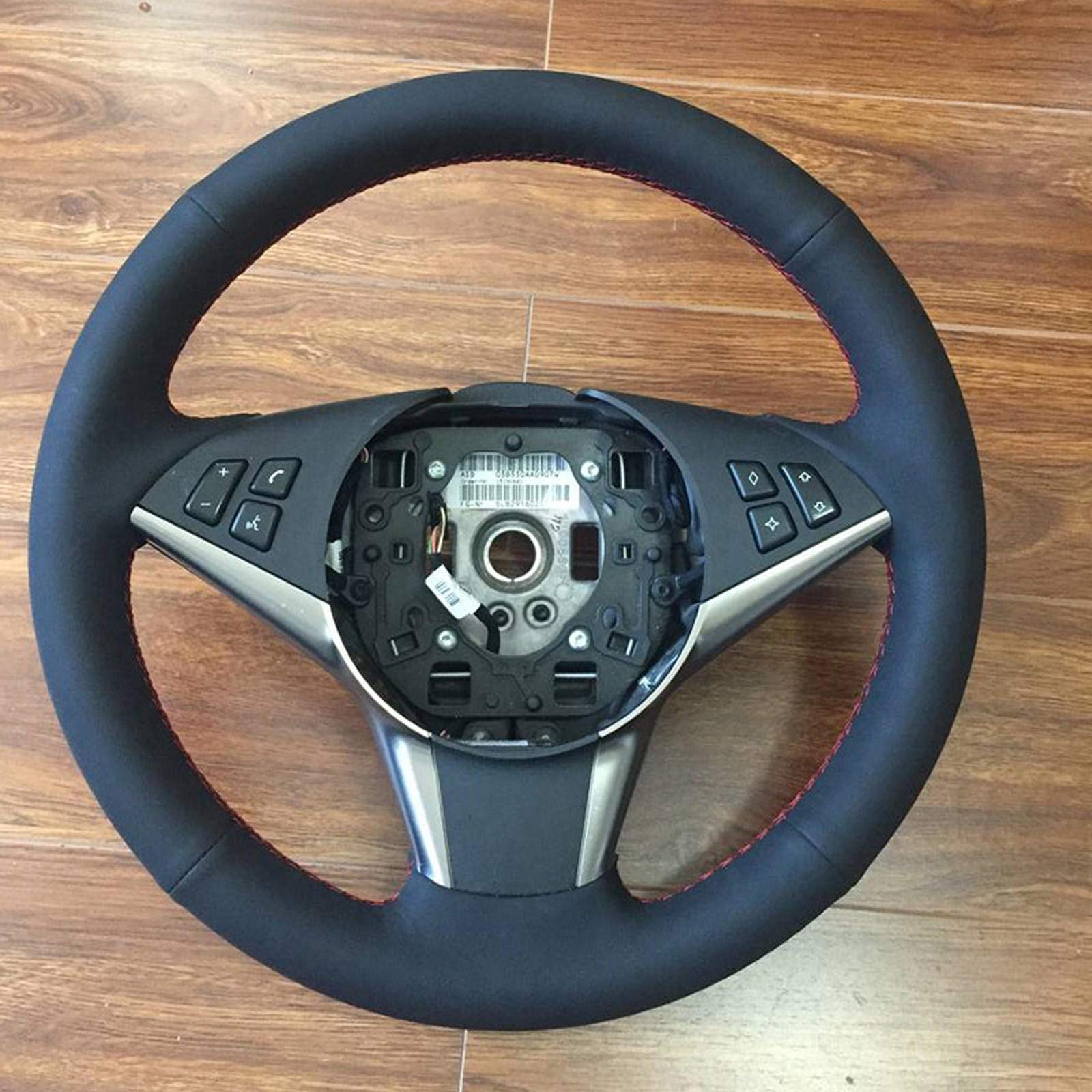 CarXs Schwarzer Lenkradbezug, handgenähter Kunstleder-Autolenkradbezug, passend für BMW E60 530i E63 E64 635D CarXs Schwarzer Lenkradbezug, handgenähter Kunstleder-Autolenkradbezug, passend für BMW E60 530i E63 E64 635D von CarXs