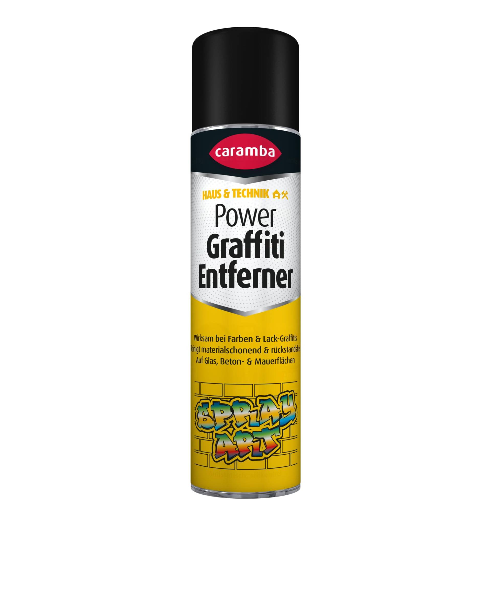 Caramba Power Graffiti Entferner (400 ml) – Reinigungsmittel zur Beseitigung von Farb-, Lack- und Filzstift-Graffiti – Abbeizer für Verschiedene Harte Untergründe von Caramba