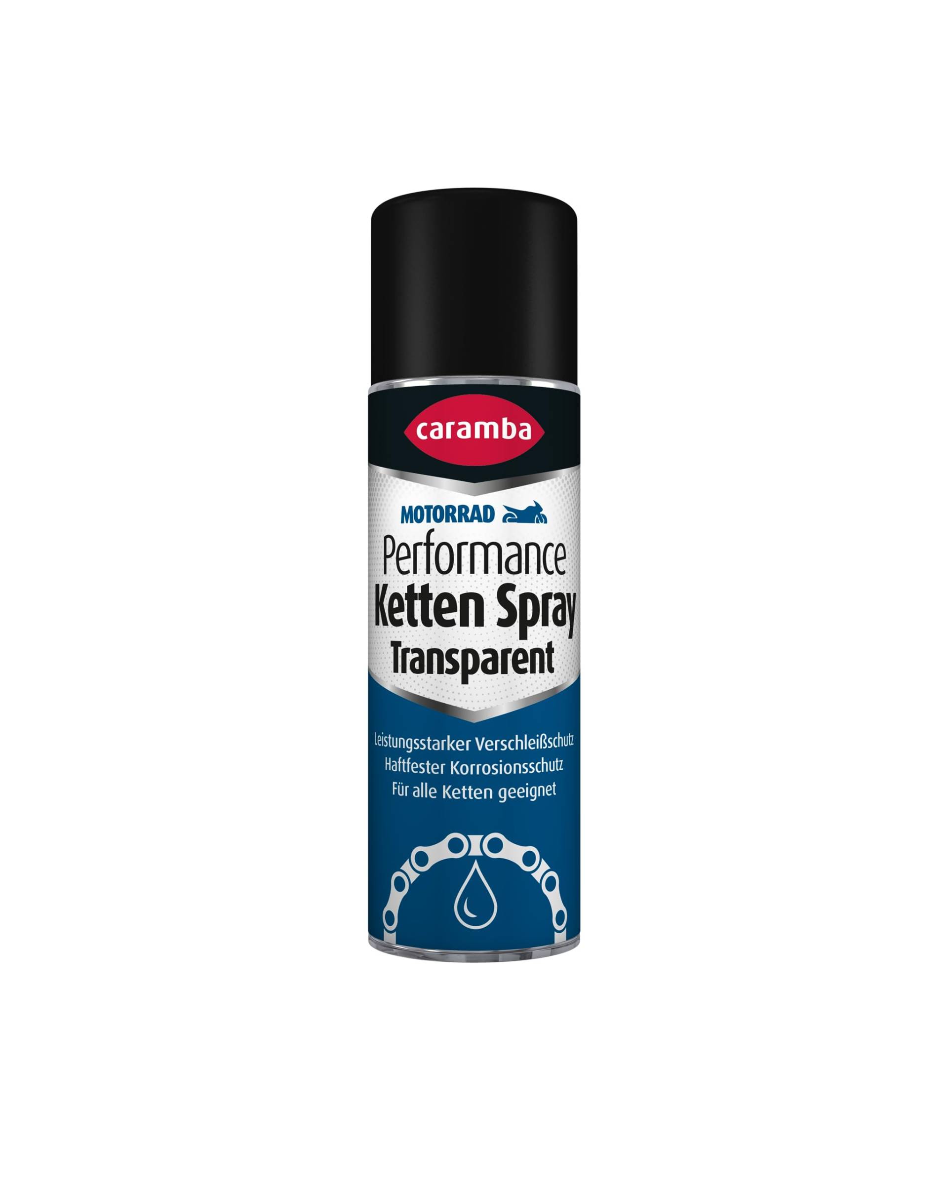 Caramba Performance Ketten Spray Transparent (300 ml) – transparentes Kettenöl für Motorradkettenarten mit hoher Umlaufgeschwindigkeit – Pflege zum Schutz vor Korrosion, Verschleiß u. v. m. von Caramba