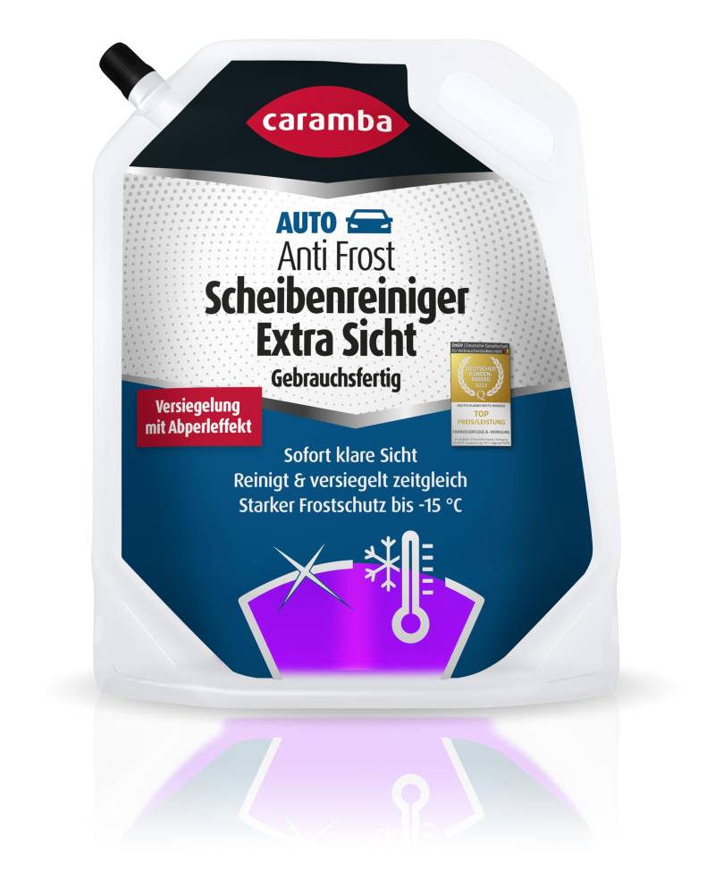 Caramba Anti Frost Scheibenreiniger Extra Sicht Gebrauchsfertig, für die Auto-Scheibenwaschanlage, Frostschutz bis -15 °C, Scheibenversiegelung, 3 l von Caramba