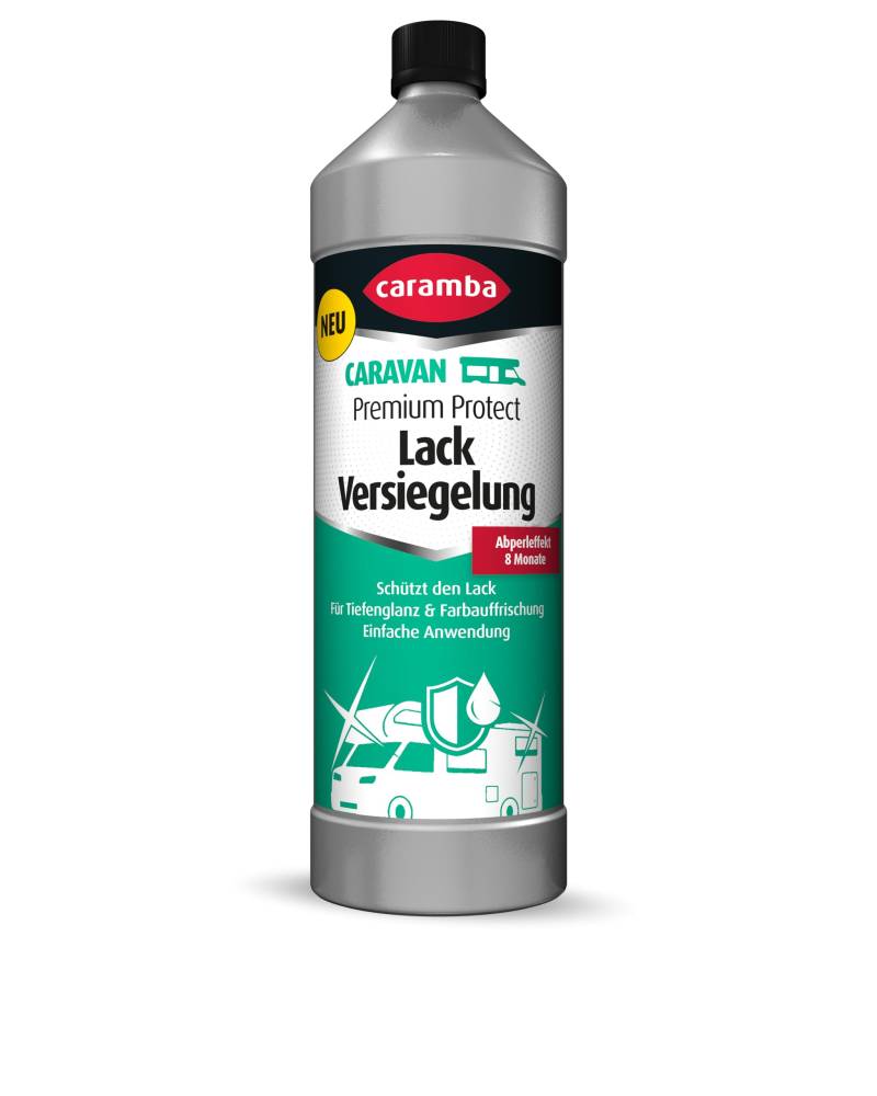 Caramba Caravan Premium Protect Lack Versiegelung – Lackpflege mit 8 Monate Abperl-Effekt nach nur Einer Anwendung – vertieft den Glanz und schützt den Lack an Wohnwagen, Wohnmobil & Boot von Caramba