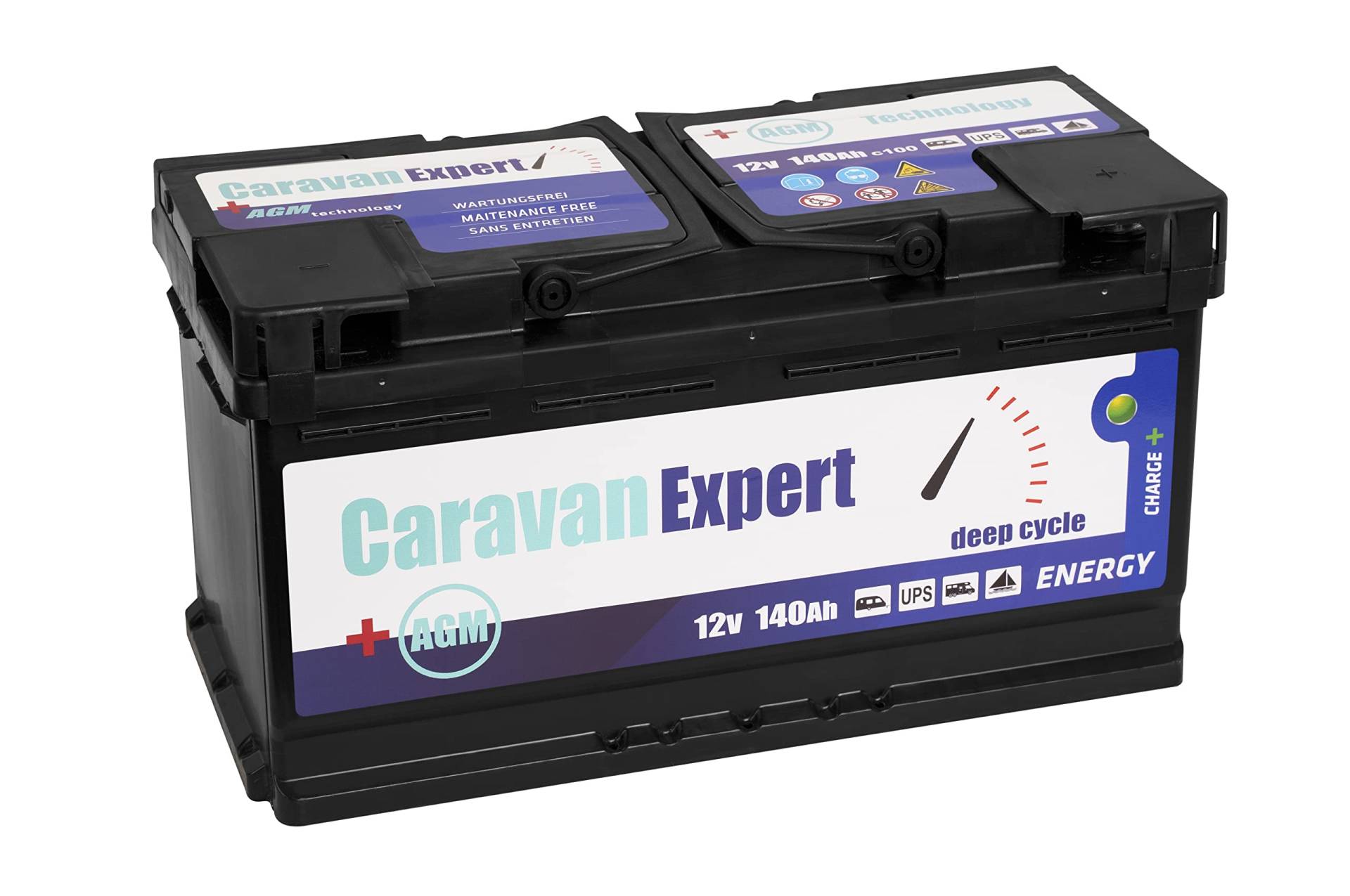 CaravanExpert AGM Batterie 12v 140Ah Solarbatterie akku Solar Deep Cycle Verbraucherbatterie Wohnwagen Versorgungsbatterie Bootsbatterie 140 Ah von CaravanExpert