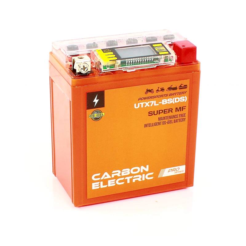 Carbon Electric Batterie UTX7L-BS Motorradbatterie YTX7L-BS 12V 7Ah Mit Stromtester Motorrad Roller Rollerbatterie von Carbon Electric