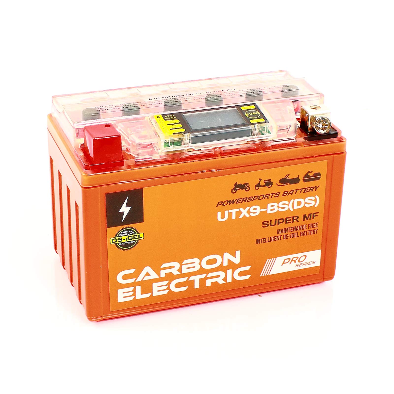 Carbon Electric Batterie UTX9-BS Motorradbatterie YTX9-BS 12V 9Ah Mit Stromtester Motorrad Roller Rollerbatterie von Carbon Electric