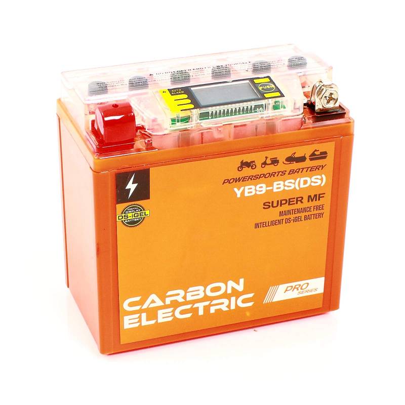 Carbon Electric Batterie YB9-BS Motorradbatterie 12V 9Ah Mit Stromtester Motorrad Roller Rollerbatterie von Carbon Electric