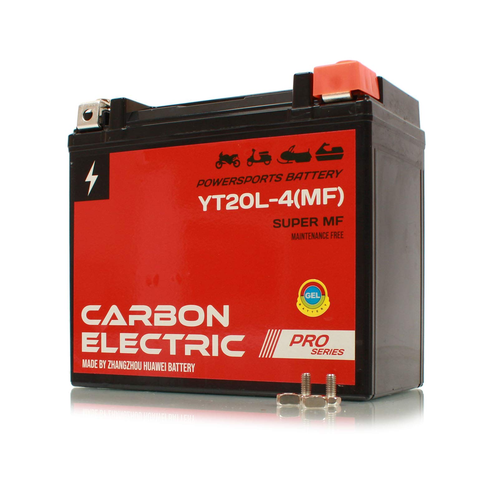 Carbon Electric Gel Batterie Motorradbatterie (20Ah YT20L-4_MF) von Carbon Electric