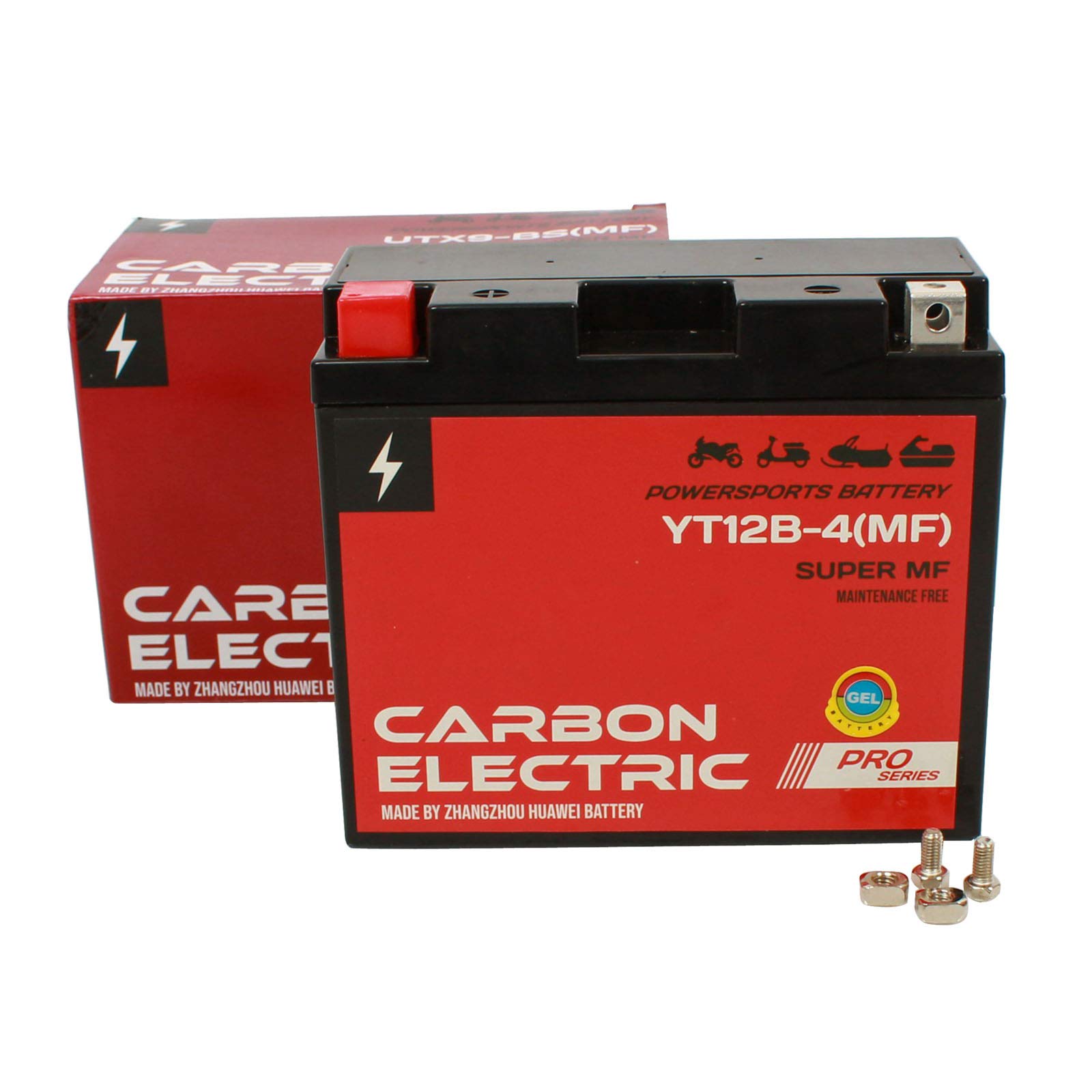 Carbon Electric YT12B-4 MF Gel Batterie 12 V 10 Ah Wartungsfrei Versiegelt Motorrad Roller Motorradbatterie Rollerbatterie von Carbon Electric