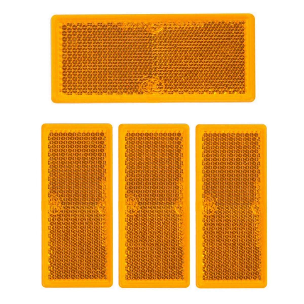 Cardepot24 x Rückstrahler orange, rechteckig, Anhänger, Katzenaugen-Reflektor, LKW, Wohnwagen, Auto von Amplelife
