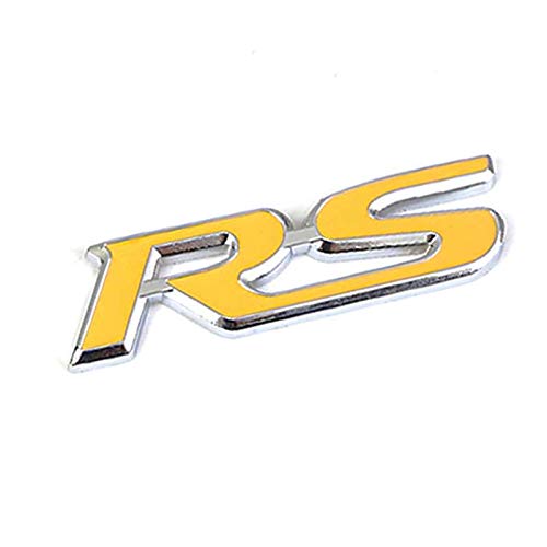 Careflection 3D RS Gelb Abzeichen Emblem Aufkleber Decal für alle Auto Bike SUV Handy Laptop (9,1 x 2,4 cm) von Careflection
