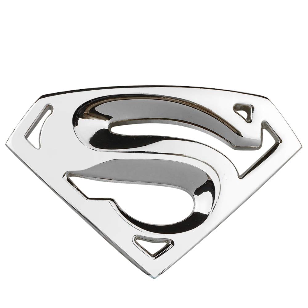 Careflection 3D Superman Silber Badge Emblem Aufkleber Decal for All Car Bike SUV Mobile Laptop (5,5 x 3,5 cm) von Careflection