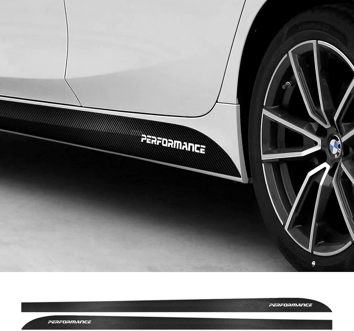 CareforYou Für alle Car Styling E90 E92 E93 F20 F21 F30 F31 F32 F33 F34 F15 F10 F01 F11 F02 G30 Performance Seitenschwellerstreifen Karosserieaufkleber Zubehör (215 cm 5D) von Careforyou