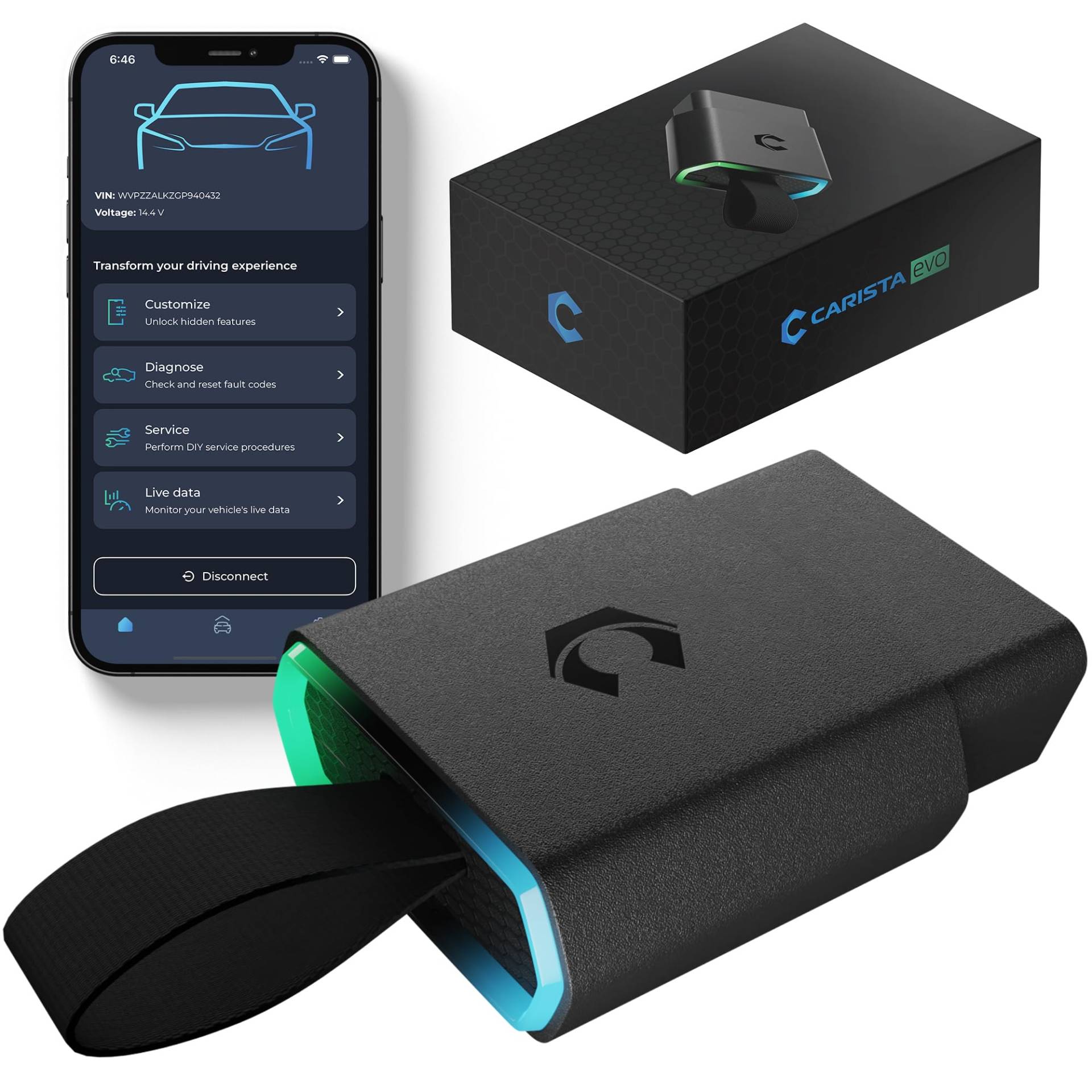 CARISTA EVO- Bluetooth Adapter: Diagnose, Anpassung, Wartung, Live-Daten CARISTA EVO- Bluetooth Adapter: Diagnose, Anpassung, Wartung, Live-Daten von Carista