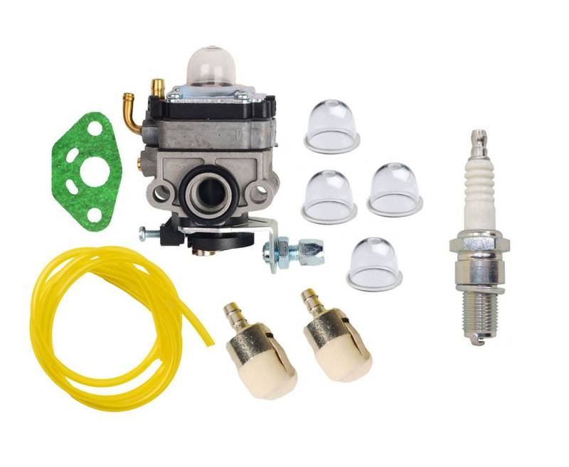Carkio Vergaser Carb Kit mit Primer Verstellbar Fuel Line Kraftstoff-Filter Compatible with Honda GX25 gx25 N gx25nt 592218 Abschließbarer ersetzt 16100-z0h-825 von Carkio