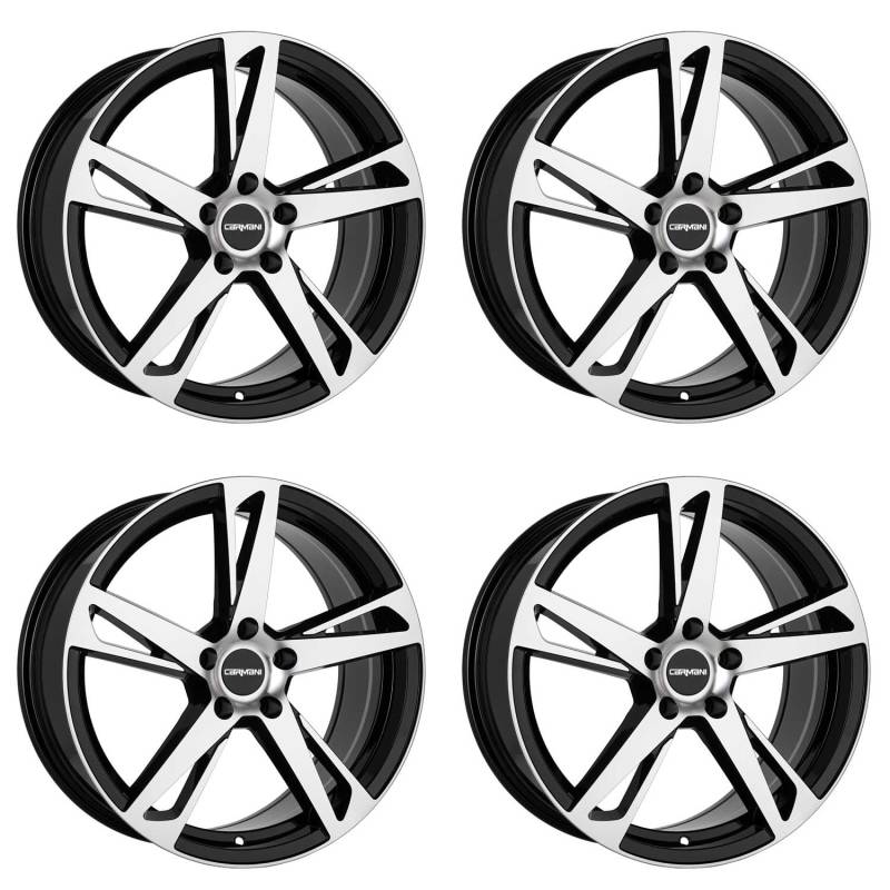 4x Carmani Felgen Alufelgen 16 Anton 6,5x16 ET38 5x100 black polish kompatibel mit Skoda Kamiq Octavia Scala von Carmani