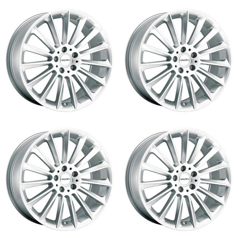 4x Carmani Felgen Alufelgen 17 Fritz 8,0x18 ET45 5x112 white silver kompatibel mit BMW 1 2 X1 X2 von Carmani