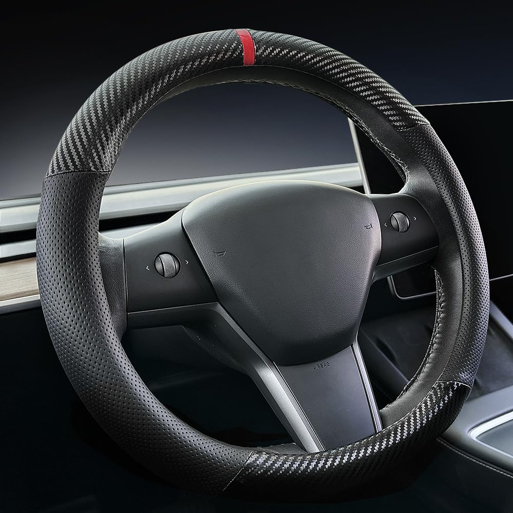 Carodi Carbon Fiber Leder Auto Lenkrad Abdeckung ,für Tesla Model 3 / Model Y Lenkrad Abdeckung Carodi Carbon Fiber Leder Auto Lenkrad Abdeckung ,für Tesla Model 3 / Model Y Lenkrad Abdeckung von Carodi