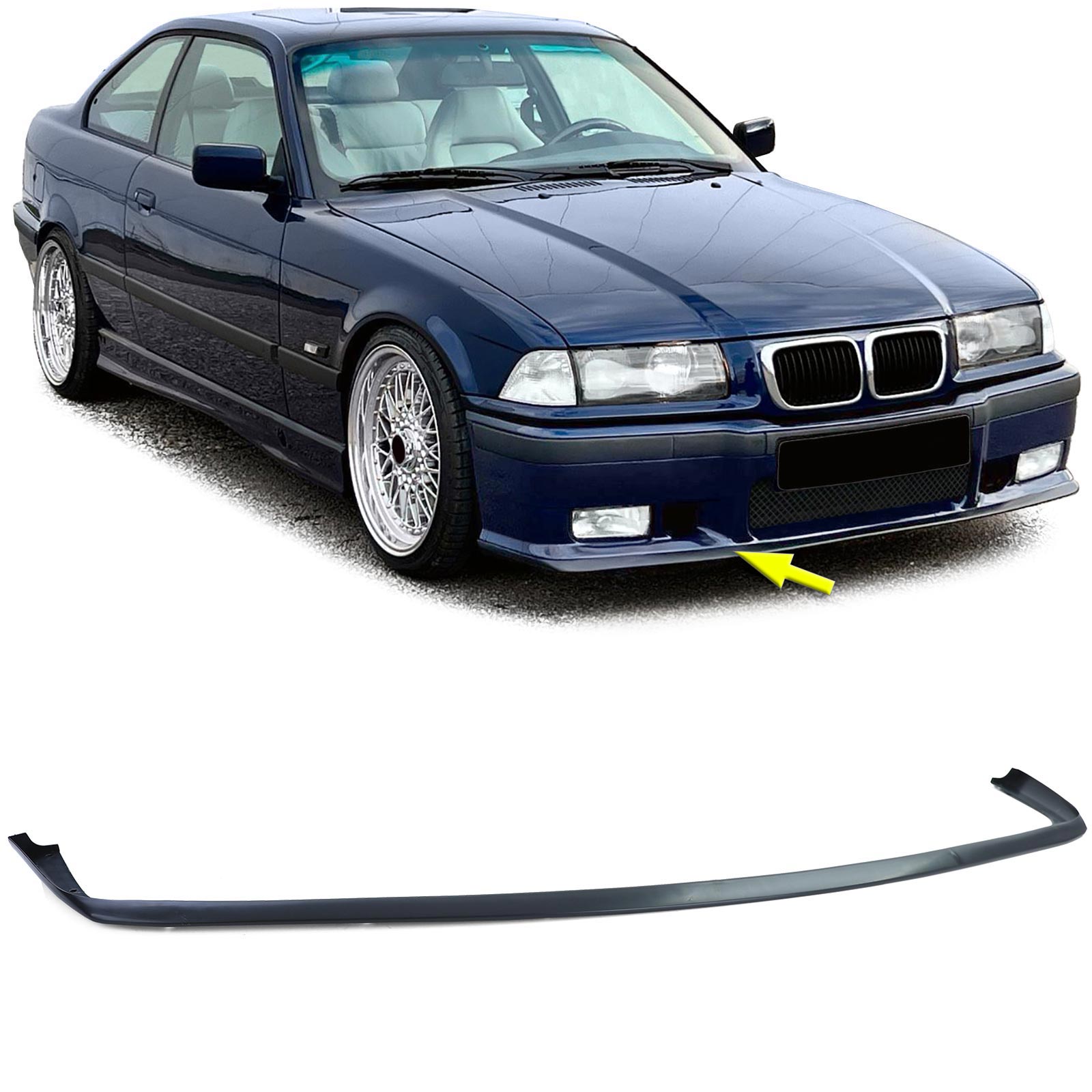 Frontspoiler Spoiler Lippe Stoßstange Schwarz 51112251767 für BMW 3er E36 1990-1999 nur mit M-Paket Frontspoiler Spoiler Lippe Stoßstange Schwarz 51112251767 für BMW 3er E36 1990-1999 nur mit M-Paket von Carparts-Online GmbH