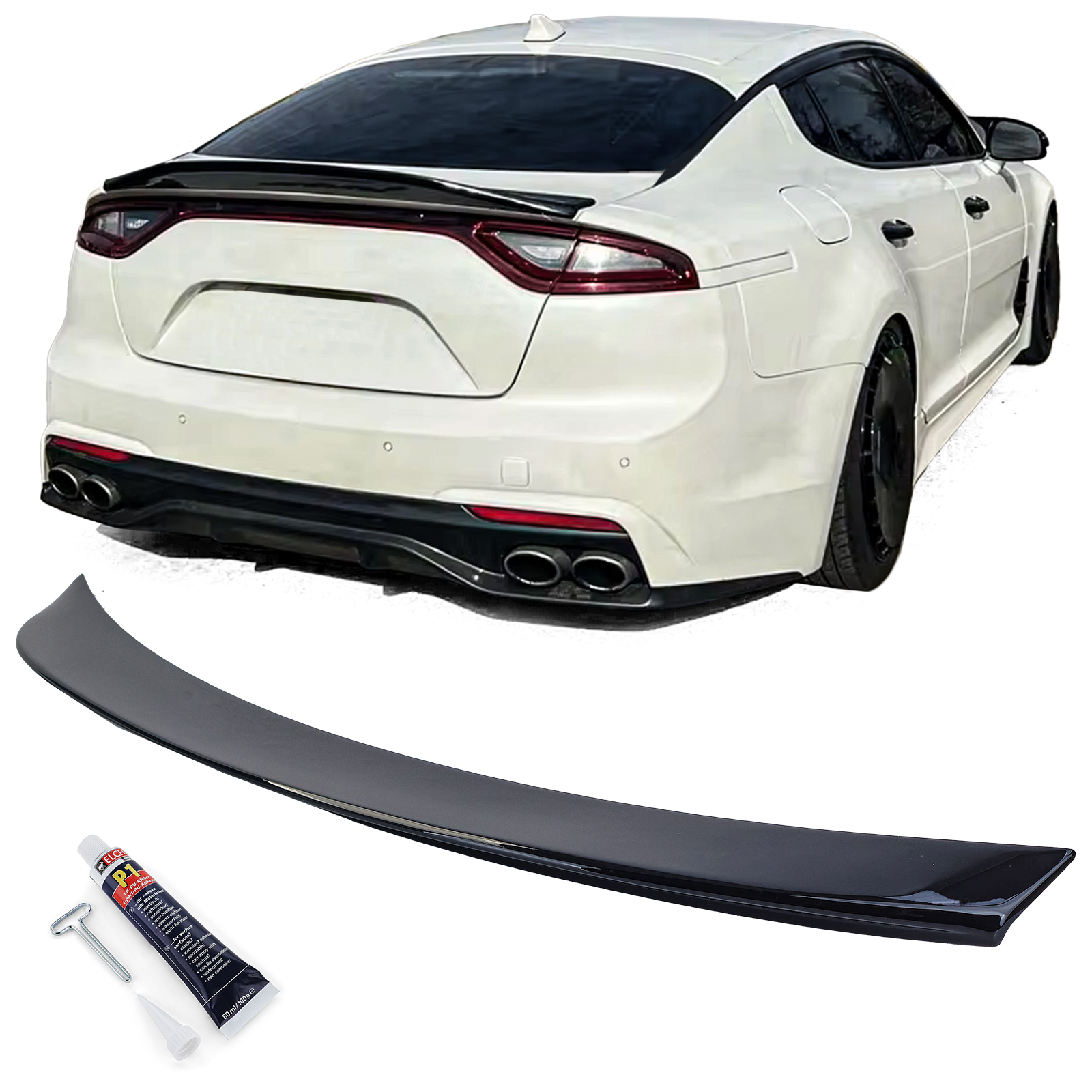 Heckspoiler Spoilerlippe Schwarz Glanz für Kia Stinger 2017-2023 Heckspoiler Spoilerlippe Schwarz Glanz für Kia Stinger 2017-2023 von Carparts-Online GmbH