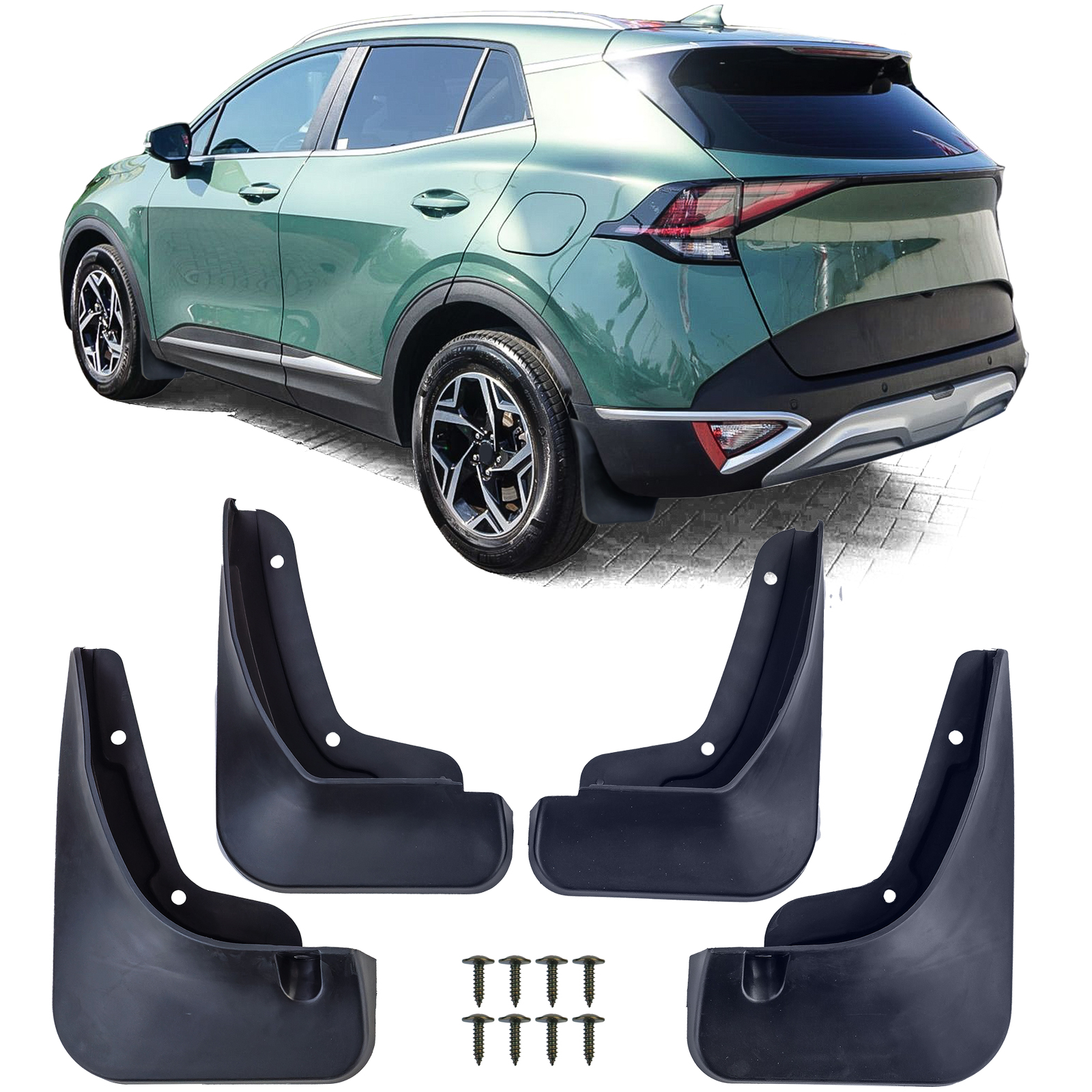 Schmutzfänger Spritzlappen VORNE + HINTEN Schwarz für Kia Sportage NQ5 ab 2021- Schmutzfänger Spritzlappen VORNE + HINTEN Schwarz für Kia Sportage NQ5 ab 2021- von Carparts-Online GmbH