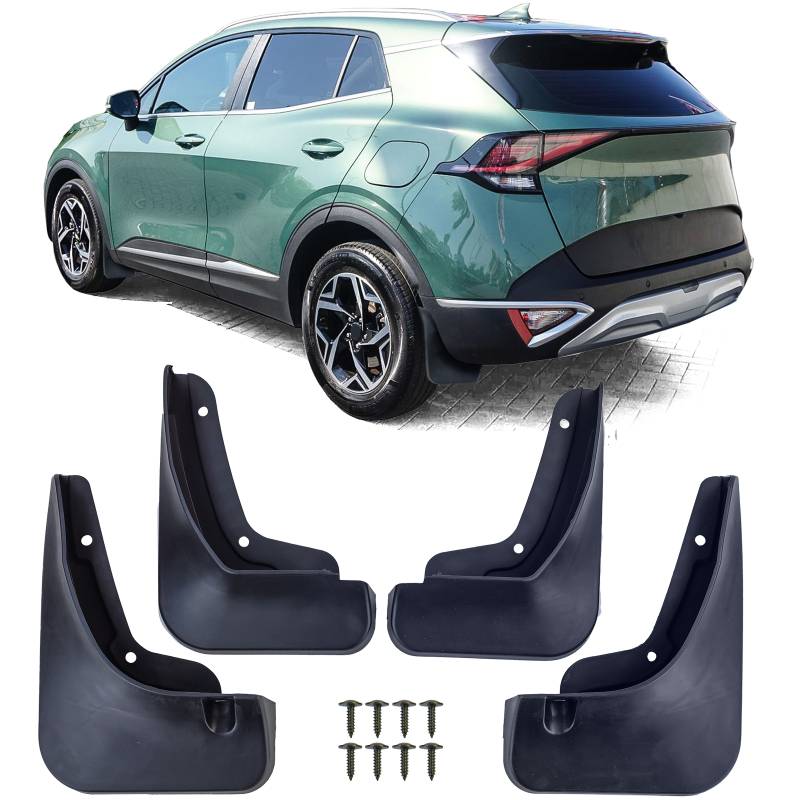 Schmutzfänger Spritzlappen VORNE + HINTEN Schwarz für Kia Sportage NQ5 ab 2021- von Carparts-Online GmbH