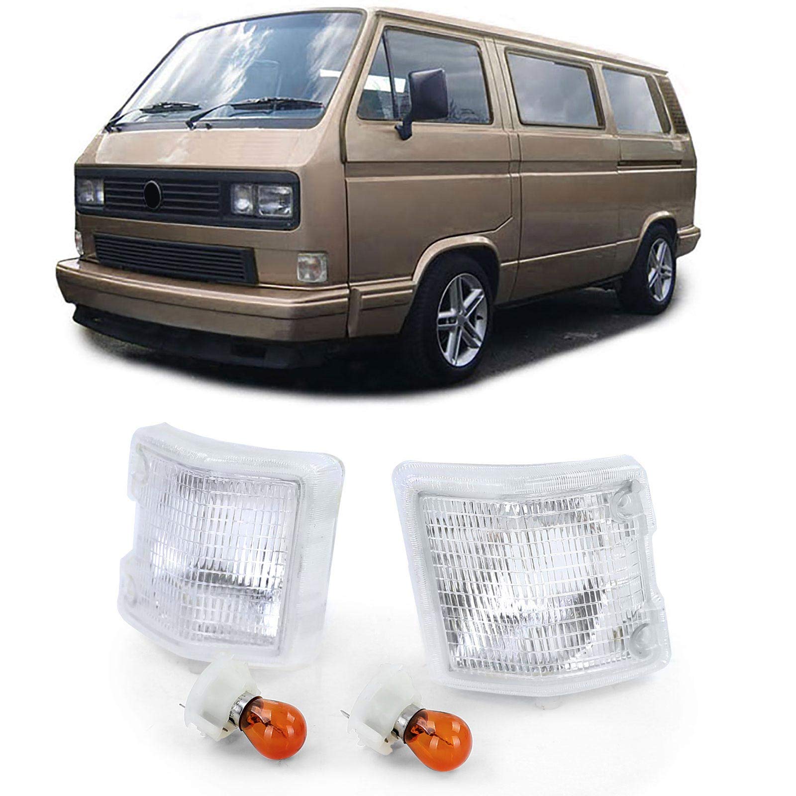 Carparts-Online Weiße Blinker Paar Links Rechts für VW T3 Bus Kasten Transporter Pritsche 79-92 von Carparts-Online