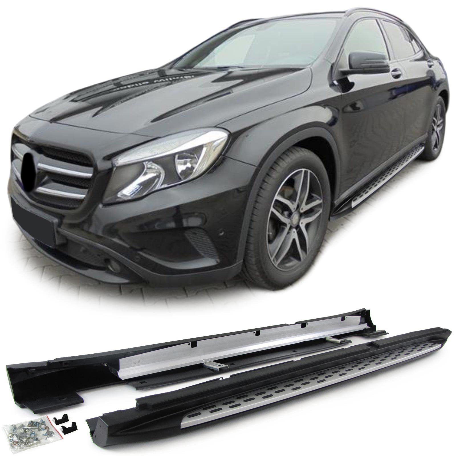 Alu Trittbretter Flankenschutz OE Style mit ABE für Mercedes GLA X156 13-20 Alu Trittbretter Flankenschutz OE Style mit ABE für Mercedes GLA X156 13-20 von Carparts-Online