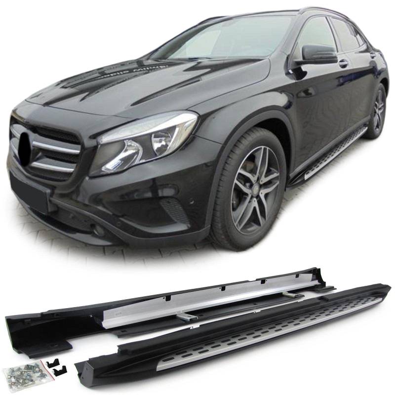 Alu Trittbretter Flankenschutz OE Style mit ABE für Mercedes GLA X156 13-20 von Carparts-Online