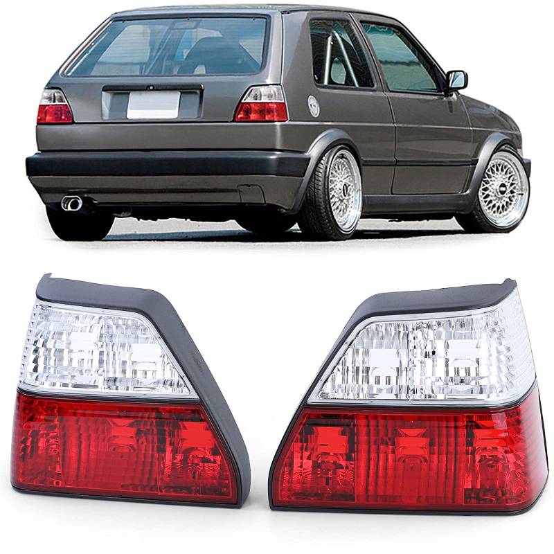 Carparts-Online Rückleuchten rot weiß Kristall passend für VW Golf II 2 83-91 von Carparts-Online