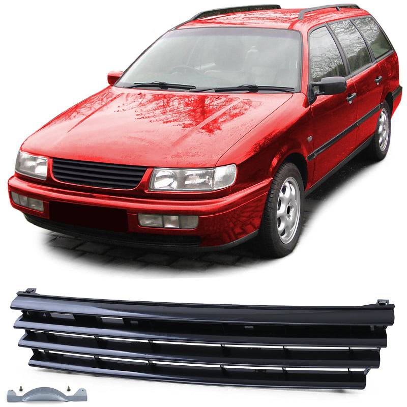 Sport Grill Kühlergrill ohne Emblem Schwarz für VW Passat 35i B4 93-97 von Carparts-Online