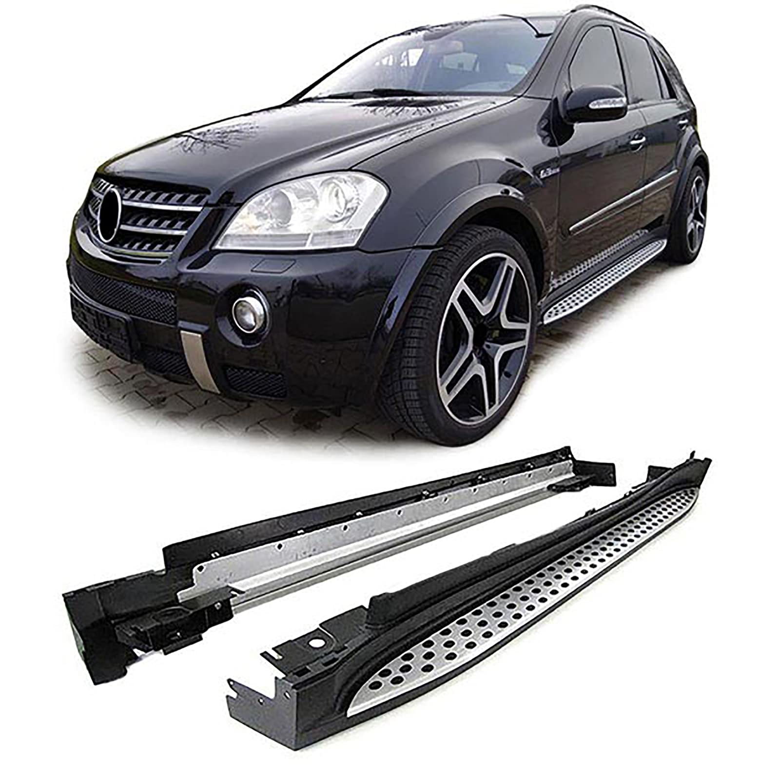 Alu Trittbretter Flankenschutz OE Style mit ABE für Mercedes ML W164 05-11 von Carparts-Online