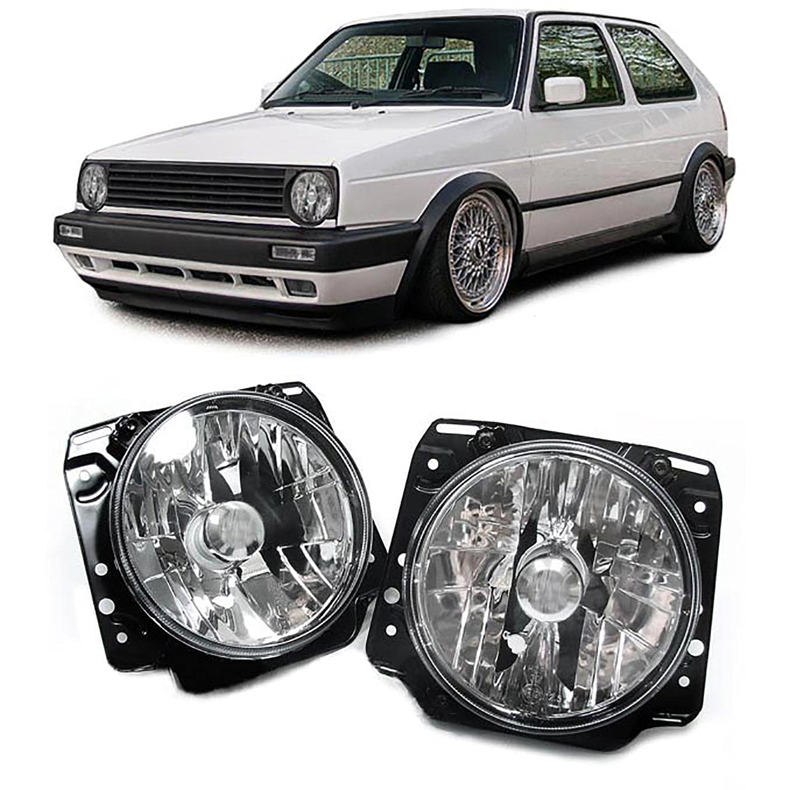 Carparts-Online Klarglas Scheinwerfer Chrom für VW Golf 2 83-92 Carparts-Online Klarglas Scheinwerfer Chrom für VW Golf 2 83-92 von Carparts-Online