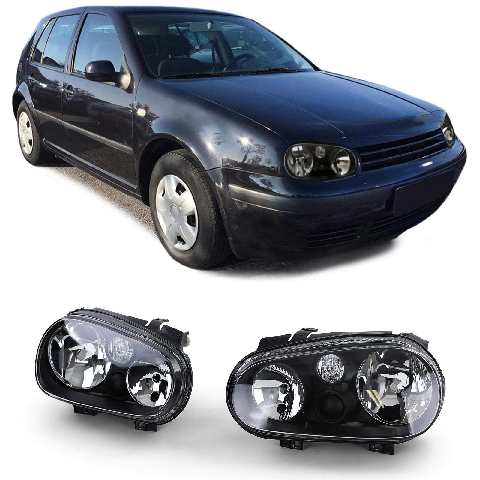 Carparts-Online Klarglas Scheinwerfer Schwarz ohne Nebel für VW Golf 4 97-03 Carparts-Online Klarglas Scheinwerfer Schwarz ohne Nebel für VW Golf 4 97-03 von Carparts-Online