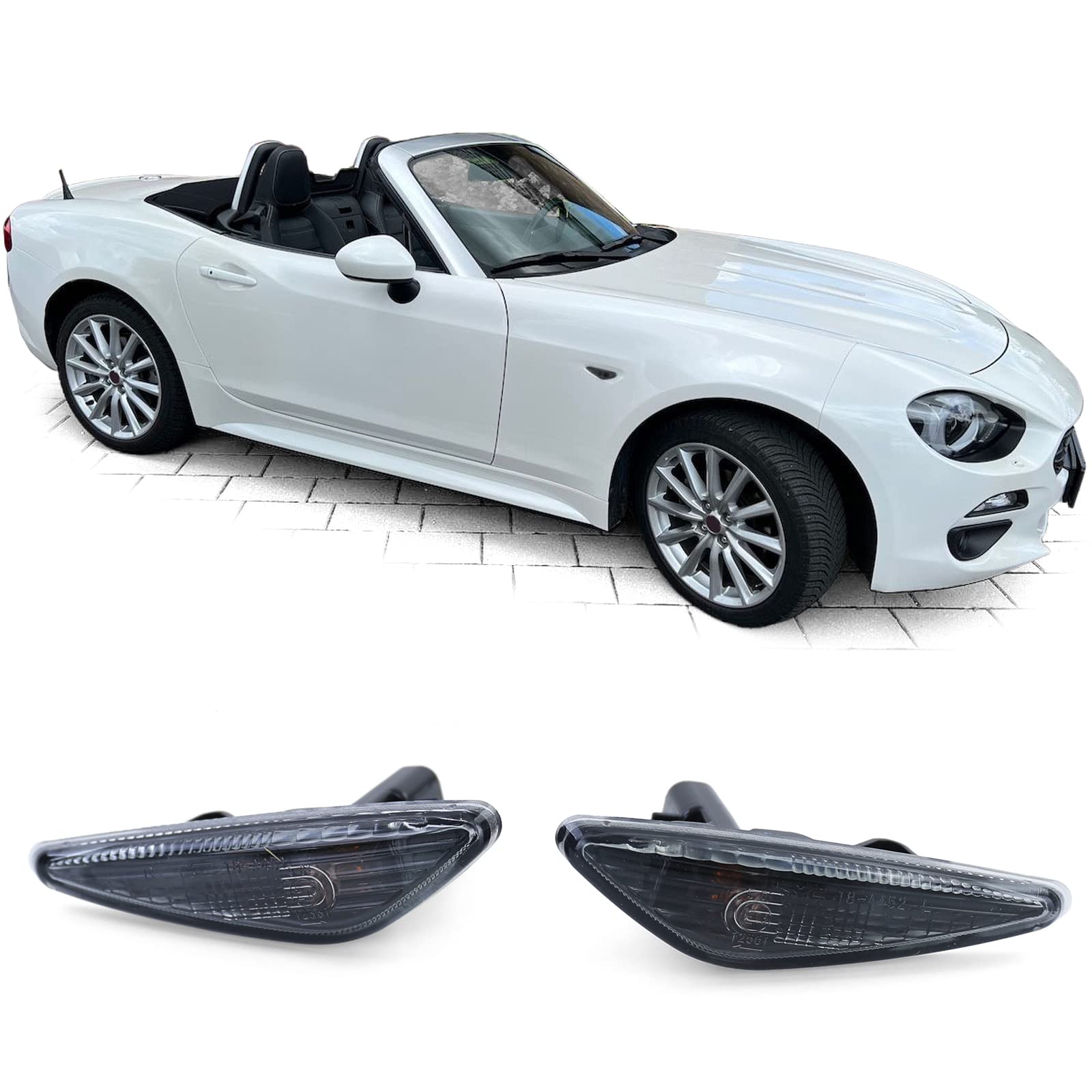 Seitenblinker Schwarz Smoke für Fiat 124 Spider 16-20 Seitenblinker Schwarz Smoke für Fiat 124 Spider 16-20 von Carparts-Online